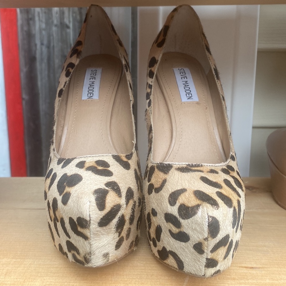 Steve Madden leopard heels